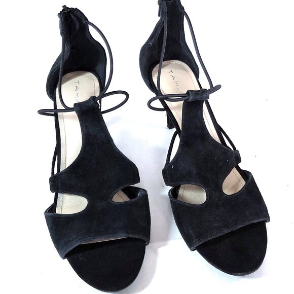 Tahari Dara Black Suede Heels Size 7.5 - Picture 3 of 5